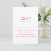 Aangepaste bruiloft RSVP-kaarten Levendig Roze RSVP Kaartje (Staand voorkant)