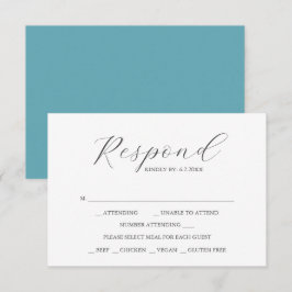 Aangepaste bruiloft RSVP-kaarten turquoise blauw RSVP Kaartje