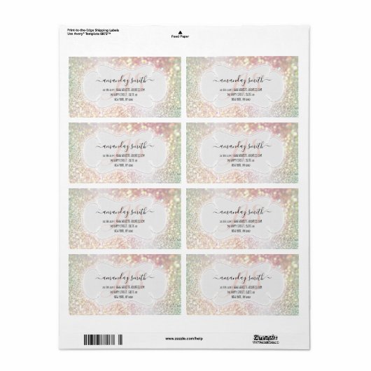 Aangepaste bruiloft RSVP Vrijgezellenfeest Hologra Etiket (Full Sheet)