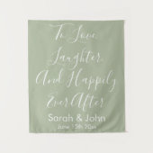 Aangepaste bruiloft Rustic Reception Banner Wandkleed (Voorkant)