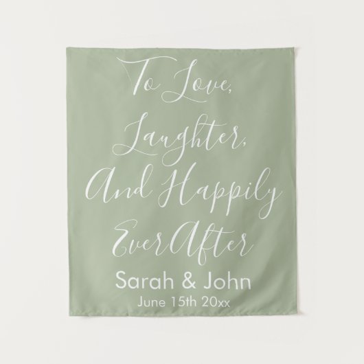 Aangepaste bruiloft Rustic Reception Banner Wandkleed (Voorkant)