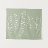 Aangepaste bruiloft Rustic Reception Banner Wandkleed (Voorkant (horizontaal))