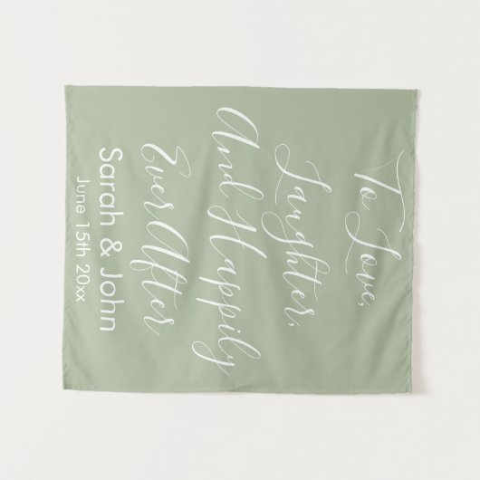 Aangepaste bruiloft Rustic Reception Banner Wandkleed (Voorkant (horizontaal))