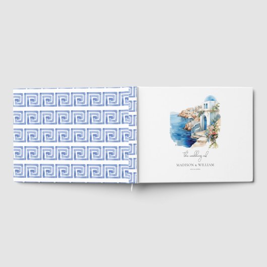 Aangepaste bruiloft Santorini Griekenland Gastenboek (Volledig)
