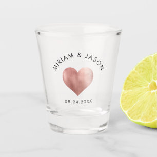 Aangepaste bruiloft schutter Roos gouden hart mini Shot Glas