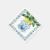 Aangepaste bruiloft servetten Amalfi Tegel en citr (Hoek)