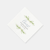 Aangepaste bruiloft servetten Eenvoudige groene bl (Hoek)