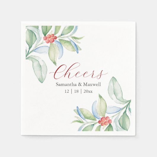 Aangepaste bruiloft servetten kerstbladeren (Voorkant)