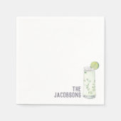 Aangepaste bruiloft servetten mojito cocktail uur (Voorkant)