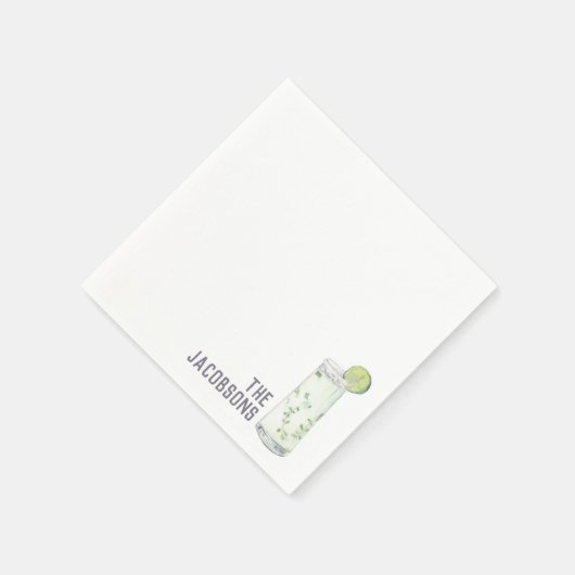 Aangepaste bruiloft servetten mojito cocktail uur (Hoek)