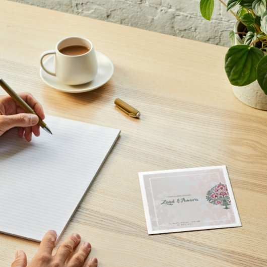 Aangepaste bruiloft servetten - Mughal Floral Moti