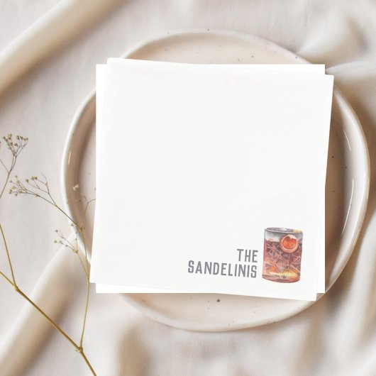 Aangepaste bruiloft servetten negroni cocktail uur