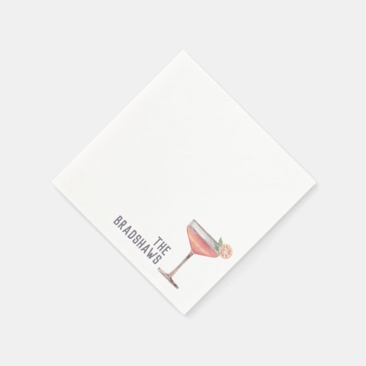 Aangepaste bruiloft servetten roze cocktail uur (Hoek)