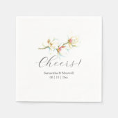 Aangepaste bruiloft servetten wit magnolia bloemen (Voorkant)
