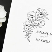 Aangepaste bruiloft servetten zwart en wit Bloemen