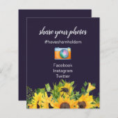 Aangepaste bruiloft-signalen Blauwe Zonnebloemen (Voorkant / Achterkant)