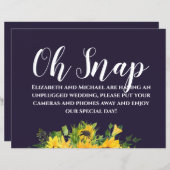 Aangepaste bruiloft-signalen Blauwe Zonnebloemen (Voorkant / Achterkant)