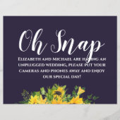 Aangepaste bruiloft-signalen Blauwe Zonnebloemen (Voorkant)