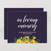 Aangepaste bruiloft-signalen Blauwe Zonnebloemen (Voorkant / Achterkant)