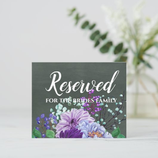 Aangepaste bruiloft Signs Chalkboard Paarse Mint F (Staand voorkant)