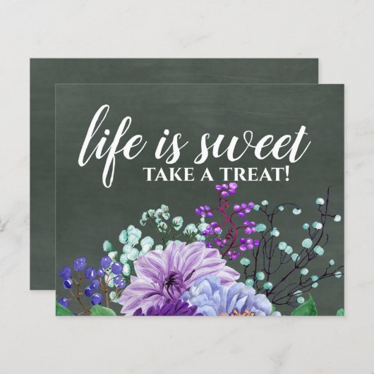 Aangepaste bruiloft Signs Chalkboard Paarse Mint F (Voorkant / Achterkant)