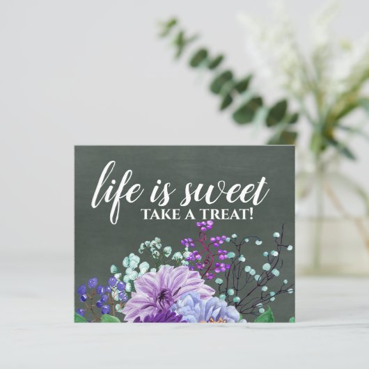 Aangepaste bruiloft Signs Chalkboard Paarse Mint F (Staand voorkant)