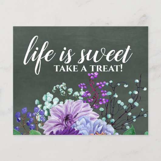 Aangepaste bruiloft Signs Chalkboard Paarse Mint F (Voorkant)