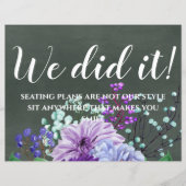 Aangepaste bruiloft Signs Chalkboard Paarse Mint F (Voorkant)