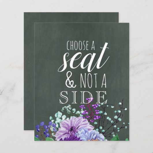 Aangepaste bruiloft Signs Chalkboard Paarse Mint F (Voorkant / Achterkant)