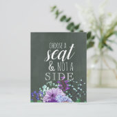 Aangepaste bruiloft Signs Chalkboard Paarse Mint F (Staand voorkant)