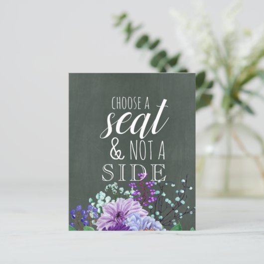 Aangepaste bruiloft Signs Chalkboard Paarse Mint F (Staand voorkant)