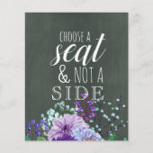 Aangepaste bruiloft Signs Chalkboard Paarse Mint F (Voorkant)