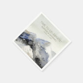 Aangepaste bruiloft Sjabloon Waterverf Bergen Servet (Hoek)