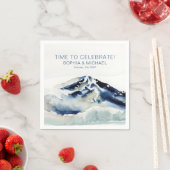 Aangepaste bruiloft Sjabloon Waterverf Bergen Servet (Insitu)