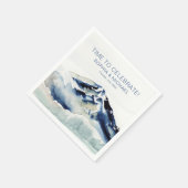 Aangepaste bruiloft Sjabloon Waterverf Bergen Servet (Hoek)