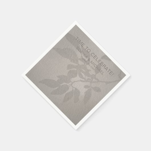 Aangepaste bruiloft Sjabloon Zachte schaduwrijke b Servet (Hoek)