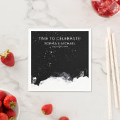 Aangepaste bruiloft Sjabloon zwart en wit wintersn Servet (Insitu)