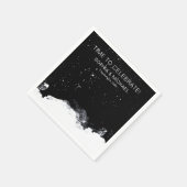 Aangepaste bruiloft Sjabloon zwart en wit wintersn Servet (Hoek)