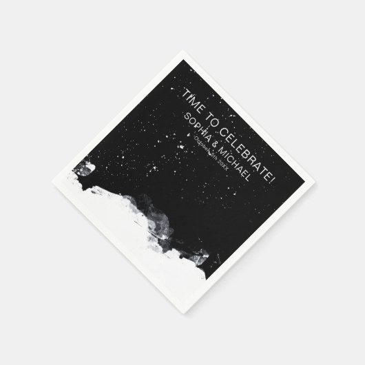 Aangepaste bruiloft Sjabloon zwart en wit wintersn Servet (Hoek)