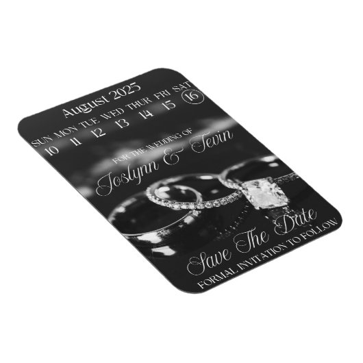 Aangepaste bruiloft Sla de datum kalender magneet (Rechterzijde)