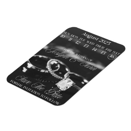 Aangepaste bruiloft Sla de datum kalender magneet (Linkerzijde)