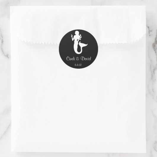 Aangepaste bruiloft Sticker zeemeermin (Tas)