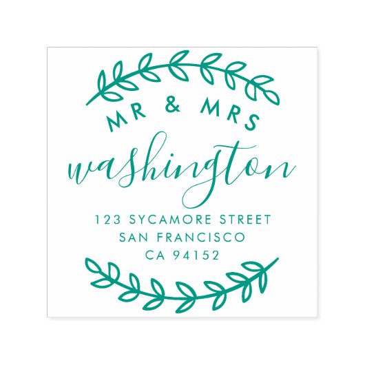 Aangepaste bruiloft | Toekomstig Mr & Mrs Retourad Zelfinktende Stempel (Design)