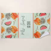 Aangepaste bruiloft Tropische Hawaïaanse Strandlaken (Voorkant)