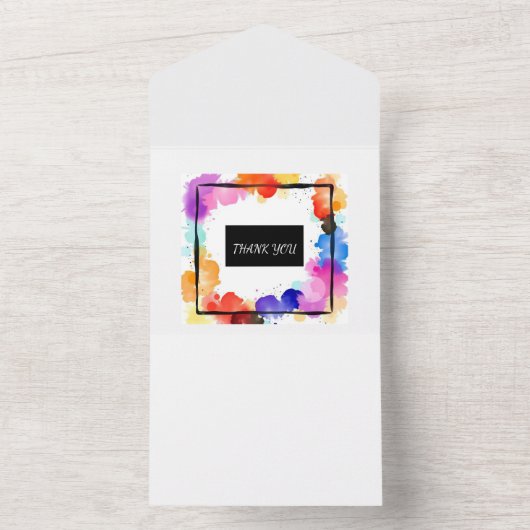 Aangepaste bruiloft Uitnodigen canvas print All In One Uitnodiging (Binnen)