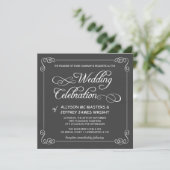Aangepaste bruiloft-uitnodigingen op Chalkboard Kaart (Staand voorkant)