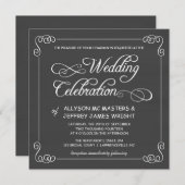 Aangepaste bruiloft-uitnodigingen op Chalkboard Kaart (Voorkant / Achterkant)