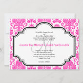 Aangepaste bruiloft-uitnodigingen voor hot-roze Da Kaart (Voorkant)