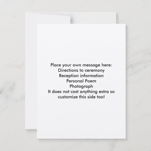 Aangepaste bruiloft-uitnodigingen voor twee zijkan kaart (Achterkant)