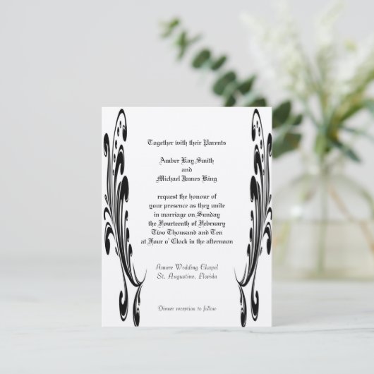 Aangepaste bruiloft-uitnodigingen voor twee zijkan kaart (Staand voorkant)